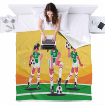 Football Woman Team Blankets 210949237