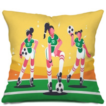 Football Woman Team Pillows 210949237
