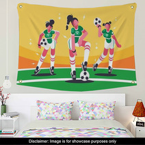 Football Woman Team Wall Art 210949237