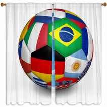 Football World Cup Soccer Ball Window Curtains 66361206