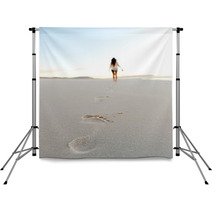 Footstep Sand Beach Backdrops 38084947