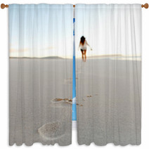 Footstep Sand Beach Window Curtains 38084947