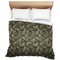 Forest Camouflage Background - A Background With Camouflage Pattern In Forest Colors. Bedding 93025515
