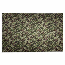 Forest Camouflage Background - A Background With Camouflage Pattern In Forest Colors. Rugs 93025515