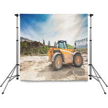 Fork Lift In A Construction Site Backdrops 62688091