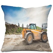Fork Lift In A Construction Site Pillows 62688091