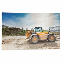 Fork Lift In A Construction Site Rugs 62688091