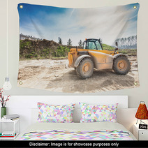 Fork Lift In A Construction Site Wall Art 62688091
