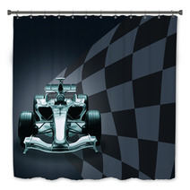 Formula 1 Car And Flag Bath Decor 1464788