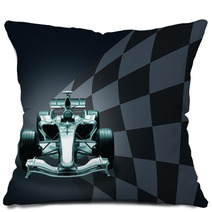 Formula 1 Car And Flag Pillows 1464788