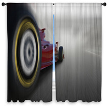 Formula One Car Speeding Window Curtains 87297766