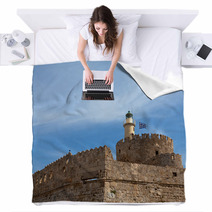 Fort Saint Nicolas Rhodes, Greece Blankets 66070496