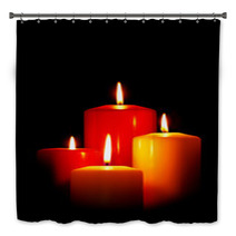 Four Christmas Candles On Black Bath Decor 47357280