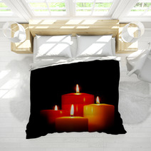 Four Christmas Candles On Black Bedding 47357280