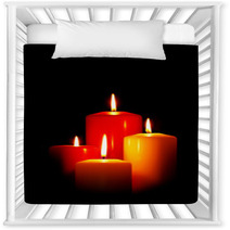 Four Christmas Candles On Black Nursery Decor 47357280