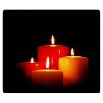 Four Christmas Candles On Black Rugs 47357280