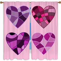 Four Hearts Window Curtains 64135655