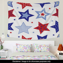 Fourth Of July Stars Pattern Wall Art 23262498