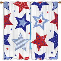 Fourth Of July Stars Pattern Window Curtains 23262498