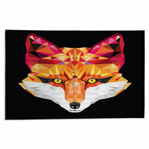 Fox Head In Geometric Pattern Vector Illustration Rugs 64433937
