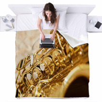 Fragment Saxophone Closeup Blankets 67355058
