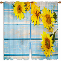 Frame With Sunflowers Window Curtains 55261525