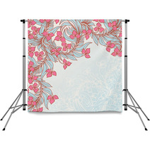 Frame With Turquoise Leafes Backdrops 52022534