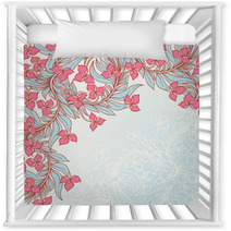 Frame With Turquoise Leafes Nursery Decor 52022534