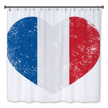 France Heart Retro Flag Bath Decor 53530229