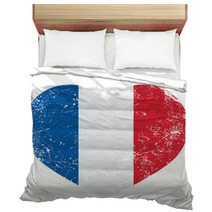 France Heart Retro Flag Bedding 53530229