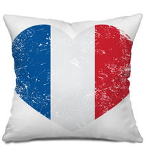 France Heart Retro Flag Pillows 53530229