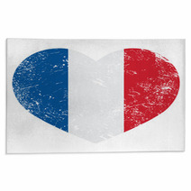 France Heart Retro Flag Rugs 53530229