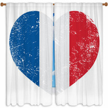 France Heart Retro Flag Window Curtains 53530229