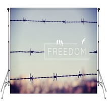 Freedom Quote Concept Barbed Wire Background Backdrops 81885592
