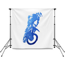 Freestyle Motocross Fmx Abstract Blue Geometric Vector Silhouette Backdrops 199687182
