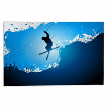 Freestyle Ski Abstract Background Rugs 68609360