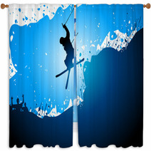Freestyle Ski Abstract Background Window Curtains 68609360
