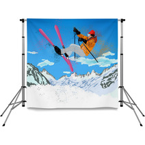 Freestyle Skiing.Mountain Skiing.Extreme Skiing.Winter Sport. Backdrops 63276193
