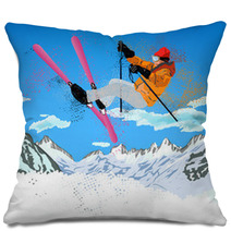 Freestyle Skiing.Mountain Skiing.Extreme Skiing.Winter Sport. Pillows 63276193