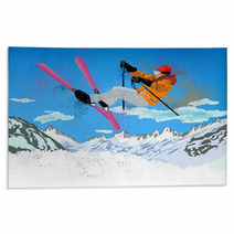 Freestyle Skiing.Mountain Skiing.Extreme Skiing.Winter Sport. Rugs 63276193