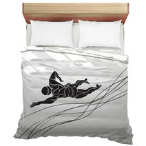 Freestyle Swimmer Silhouette Sport Swimming Bedding 99236109