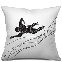 Freestyle Swimmer Silhouette Sport Swimming Pillows 99236109