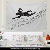 Freestyle Swimmer Silhouette Sport Swimming Wall Art 99236109