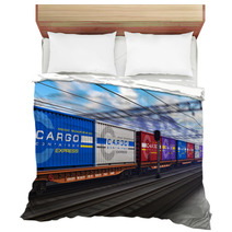 Freight Train With Cargo Containers Bedding 48207639