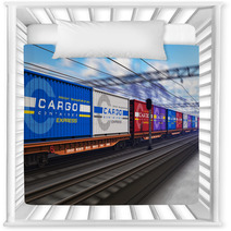 Freight Train With Cargo Containers Nursery Decor 48207639