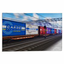 Freight Train With Cargo Containers Rugs 48207639