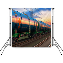 Freight Train With Petroleum Tankcars Backdrops 66485744
