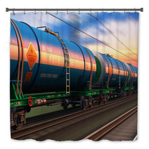 Freight Train With Petroleum Tankcars Bath Decor 66485744