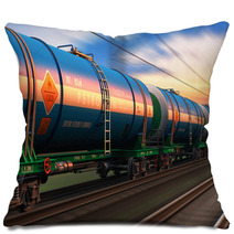 Freight Train With Petroleum Tankcars Pillows 66485744