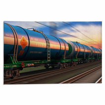 Freight Train With Petroleum Tankcars Rugs 66485744